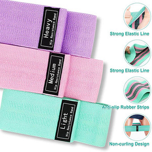 Biểu Tượng Tùy Chỉnh Thiết Kế Mới Tập Thể Dục Căng Hip Vòng Tròn Phòng Tập Thể Dục Tập Thể Dục glute <span class=keywords><strong>Resistance</strong></span> Bands Set 3 In Polyester Vải Chiến lợi phẩm Ban Nhạc - Product Image 2