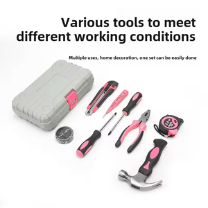 Bán Buôn Biểu Tượng Tùy Chỉnh 9Pcs Đa Chức Năng Hộ Gia Đình Phần Cứng Thiết Lập Hộ Gia Đình Công Cụ Bảo Trì Thiết Lập Màu Hồng Hộp Công Cụ - Product Image 2