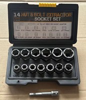 Kit de réparation et d'extraction de 14 pièces pour boulons et écrous endommagés, outil d'extraction de boulons par impact