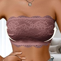 Soutien-gorge sans fil, sans couture, sexy, sans bretelles, en dentelle, style européen et américain, universel quatre saisons, sans rembourrage