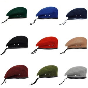 Wholesale Classic Wool Leather <b>Beret</b> Hat for Men Women Fashionable and Vintage Tactical <b>Beret</b> Hats - Product Image 2