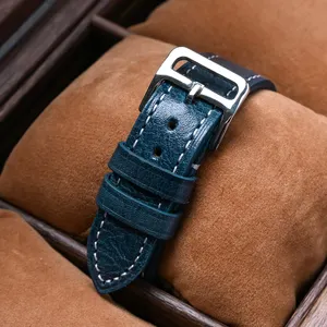 38mm 44mm 49mm Retro Vegetable Tanned Oil Wax Genuine Leather Watch Strap Wrist Bands For Apple IWatch Series 9 8 7