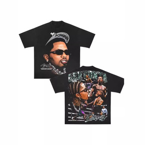 Camiseta Lil Wayne Tha Carter para hombre, corte holgado, estampada, manga corta, informal, estilo hip hop, color negro - Product Image 3