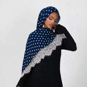 Hijab in Modal a Pois 2026 OEM&ODM, Sciarpe Leopardate, Scialle Musulmano Traspirante in Pizzo, Bandane Etniche Leggere ed Ecologiche - Product Image 1