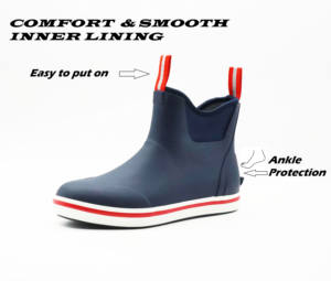 <span class=keywords><strong>Bottes</strong></span> de pont imperméables chaudes unisexes Chaussures de pluie en caoutchouc néoprène moyen Chaussures pour hommes - Product Image 2