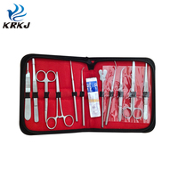 KD970 kit d'outils de pratique de suture d'entraînement en acier inoxydable d'opération de base pour les étudiants vétérinaires