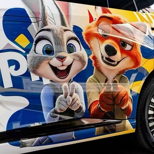 Vinilo Decorativo para Automóviles KMS Crazy Animals City, Diseño de Dibujos Animados, Color Personalizable, Película PET de 8MIL de Grosor, Cobertura Total del Vehículo, Garantía de 3 Años - Product Image 2