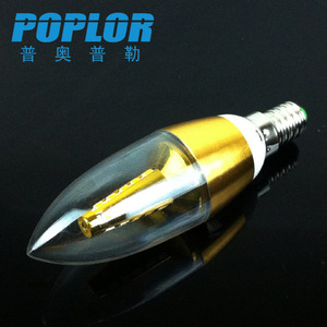 Bombilla LED Poplor tipo vela, 5W, E14, base de aluminio, fuente de luz de cristal de alto brillo - Product Image 5