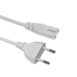 High Quality 2-Prong Power Supply Cable 2 Pin 8 Figure Cord White Power Cord European