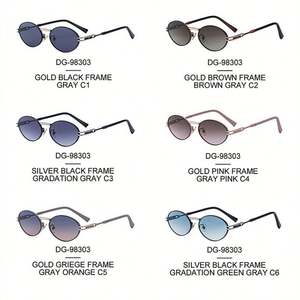 Lunettes de soleil ovales vintage 2025 personnalisées avec logo, en alliage, style punk, pour hommes et femmes, protection UV400, petite monture - Product Image 4