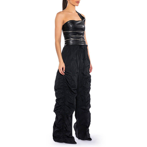 6 Pocket Cargo Pants Women's Clothing Loose Oversize Blank Clothing Drawstring <strong>Cord</strong> Pants Ruched Women High Waist - Product Image 3