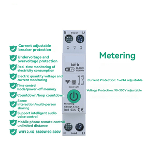 Nhà Máy bán hàng trực tiếp tuya 63A 1P + N <span class=keywords><strong>wifi</strong></span> thông minh chuyển đổi năng lượng Meter đo ngắt mạch với li bảo vệ - Product Image 1