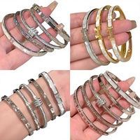 Bracelet en perles et diamants avec lettres, style exagéré, tendance, luxe léger, bijoux haut de gamme, transfrontalier Europe États-Unis
