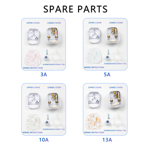 Prise de courant électrique pour rallonge de câble d'<span class=keywords><strong>alimentation</strong></span> 3A 5A 7A 10A 13A Royaume-Uni, 3 broches en laiton, <span class=keywords><strong>norme</strong></span> BS, avec fusible intégré - Product Image 4