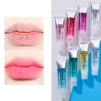 CHAUDE En Gros marque privée fruité clair Porte-clés Lipgloss enfants Glitter brillant à lèvres base gel hydratant repulpant brillant huile pour les lèvres