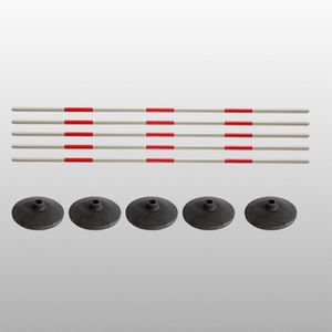 Ensemble de piquets d'entraînement d'agilité - Marqueurs de football et de basketball rouges et blancs avec base en caoutchouc pour les exercices de dribble et de défense - Product Image 2