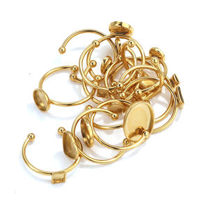 10 uds/bolsoAcero inoxidable Color preservación pulido anillo resto Diy <span class=keywords><strong>Pinto</strong></span> anillo superficie horno oro incrustaciones perla abierta Accesorios - Product Image 2