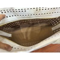 Sac fourre-tout en cuir véritable ajouré avec fermeture à rabat pour femme - Sac à bandoulière de luxe portable et tendance pour la plage