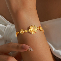 Bracelet pour femme plaqué or 24 carats, motif fleur, style mariage chinois, vente en gros, mode, bijoux Xuping 212, Arabie Saoudite, Dubaï