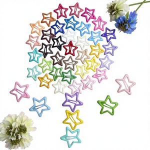 Pince à <span class=keywords><strong>cheveux</strong></span> étoile à cinq branches en métal couleur bonbon effet goutte d'huile pour enfants, style japonais et coréen, pince BB mignonne stimulant la dopamine pour les mèches rebelles - Product Image 1