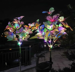 Luces LED para jardín, luces solares de flores, mariposas y flores, 7 cambios de color para jardín, Patio, decoración de boda al aire libre - Product Image 5