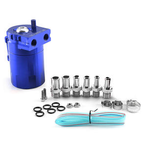 ユニバーサル300mlアルミオイルキャッチ缶タンクボトルエアフィルター付き高研磨予備タンク底排水 - Product Image 4