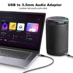 สาย USB เป็น 3.5 มม. สายสัญญาณเสียง Aux, สาย HiFi USB ยาว 6.6 ฟุต/2 เมตร ตัวผู้ ต่อ แจ็ค 3.5 มม. สายอะแดปเตอร์ AUX สเตอริโอ สำหรับพีซี แล็ปท็อป ลำโพง - Product Image 2