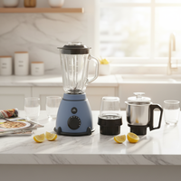 Penjualan Terlaris Penggiling Kaca 500w Wadah Stainless Steel Peralatan Dapur Elektrik Penghancur Buah Smoothie Mixer Juicer Blender
