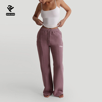 Ensembles survêtements F5364 Fabricants de vêtements pour femmes Ensemble 2 pièces personnalisé Veste à capuche avec fermeture éclair pour femmes Pantalon de survêtement ample à jambes larges