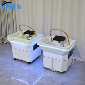 KISEN Movable Heating Water Head Therapy Thai Spa Portable Shampoo Basin Shampoo <b>Bed</b> for Salon Head Water Therapy Shampoo Basin - Product Image 5