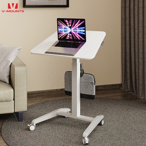 Bureau réglable en hauteur avec ressort à gaz ergonomique V-mounts, cadre métallique pliable, design moderne pour le bureau, la maison et les postes de travail - Product Image 1