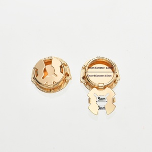 Gemelos de lujo ligero con diseño de abeja y cristales/diamantes de imitación en oro rosa, estilo europeo-americano, elegantes botones de camisa de moda. - Product Image 4