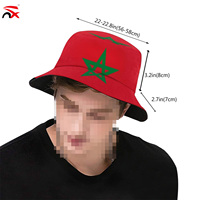 Chapeau Bob Drapeau Marocain Personnalisé Impression Personnalisée Chapeau Bob Drapeau du Maroc Protection Solaire Chapeaux pour Supporters de Football