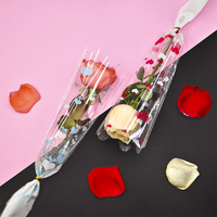 Manchons pour fleurs individuelles Evergreenwrap, cadeau pour la Saint-Valentin, papier d'emballage pour fleurs en plastique translucide et imperméable