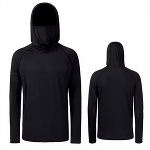 Sudadera con Capucha de Manga Larga para Hombre, Protección Solar UPF 50, Color Sólido, Anti UV, para Pesca, Verde, Poliéster - Product Image 2