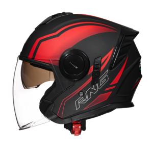 BYB/RNG <span class=keywords><strong>Red</strong></span> BY-760 하이 퀄리티 레트로 하프 페이스 헬멧 오토바이 타기 자외선 차단 더블 렌즈 헬멧 - Product Image 6