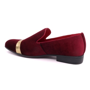 Men's <strong>Velvet</strong> <strong>Embroidered</strong> Suede PU Slippers Light Anti-Slippery Flat Slip-On <strong>Loafers</strong> Shoes for Wedding for Spring and Autumn - Product Image 2