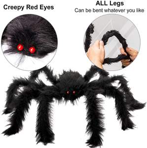 Cadılar bayramı partisi gerçekçi büyük renkli örümcek tüylü korkunç kürklü dev örümcek süslemeleri kapalı açık - Product Image 2