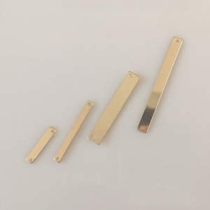 Винтажный прямоугольный коннектор-браслет из позолоченного золота 14K, с возможностью гравировки, ювелирный подвес-планка - Product Image 4