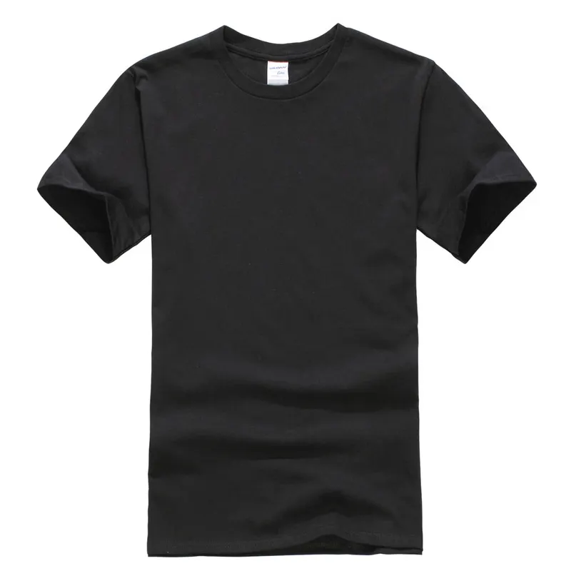 Camiseta de algodão lisa para homens, camiseta masculina de alta qualidade com logo personalizado