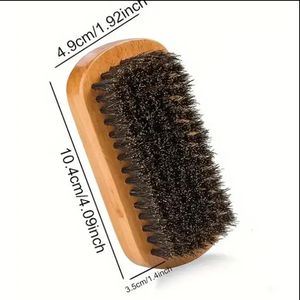 <span class=keywords><strong>Pennello</strong></span> da Barba in Legno di Faggio con Setole di Cinghiale per Uomo, Spazzola per Styling e Taglio Capelli con Manico per Uso Corporeo - Product Image 5