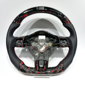 Volant personnalisé pour VW MK6 Passat Golf 5 5.5 Volant <span class=keywords><strong>de</strong></span> <span class=keywords><strong>course</strong></span> en fibre <span class=keywords><strong>de</strong></span> carbone rouge Forge avec LED avec cuir perforé 2009 - Product Image 1
