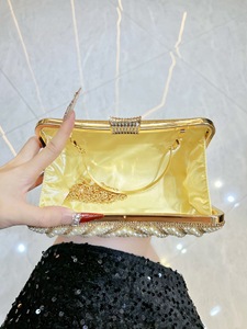 Cross-border New Retro Women's Fashion Evening <b>Clutch</b> Bag With ZIP Closure Single Strap Elegant Rhinestone Design Tanjing - Product Image 3