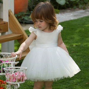 Robe de mariée pour petite fille de 4 <span class=keywords><strong>à</strong></span> 8 ans, <span class=keywords><strong>jupe</strong></span> en tulle, pour fête d'anniversaire, spectacle, demoiselle d'honneur, ou cérémonie de mariage - Product Image 5