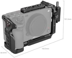 Cage SmallRig pour <span class=keywords><strong>Sony</strong></span> <span class=keywords><strong>FX30</strong></span> avec pince pour câble HDMI, surface noire classique brillante, rail NATO, conception modulaire, compatible caméra - Product Image 3