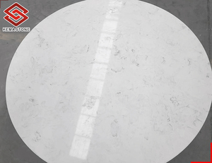 Wholesale Customized 3/4\&quot; Thick <strong>Round</strong> Bianco Carrara White <strong>Quartz</strong> <strong>Artificial</strong> <strong>Stone</strong> Coffee <strong>Table</strong> Top for Living Room - Product Image 2