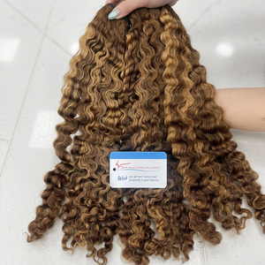 Extensiones de Cabello Humano Rizado Birmano de Color Destacado, Proveedores de Cabello Virgen de Vietnam, Paquetes de Cabello con Doble Trama a Máquina - Product Image 1