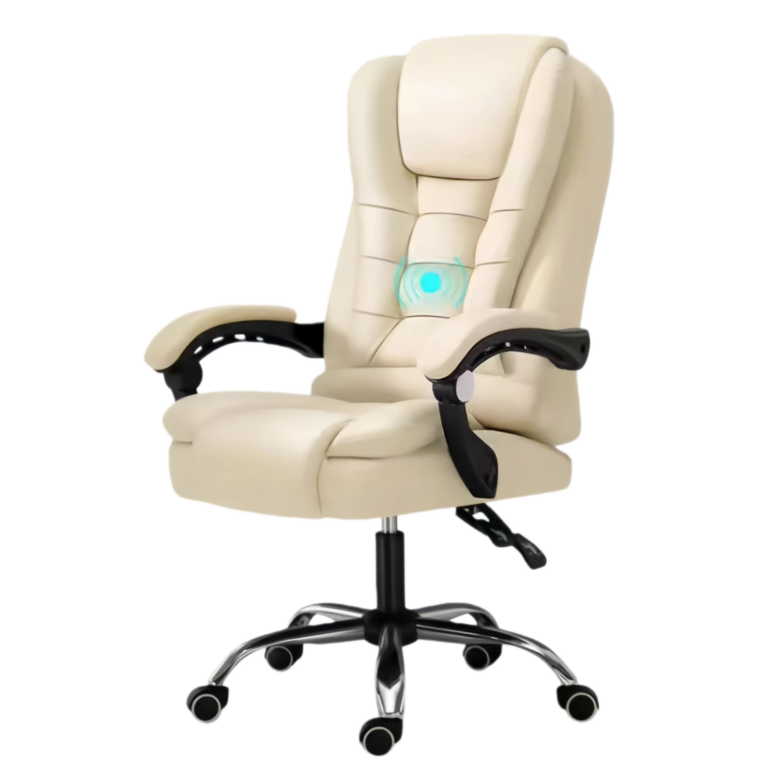Silla de oficina para el hogar de cuero blanco
