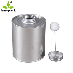 Boîte en fer ronde en métal de 4 oz à prix abordable avec couvercle à vis et pinceau, pour colle PVC - Product Image 6
