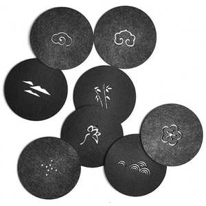 Round <b>Felt</b> Drink Coasters With Holder <b>Felt</b> Coaster Set <b>Felt</b> Glass Cup Mat <b>Pad</b> - Product Image 4